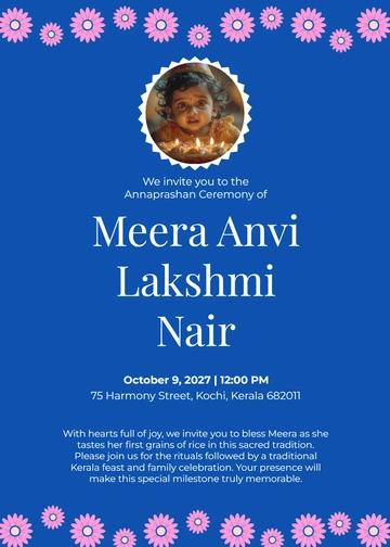 Free Printable Annaprashan Invitation Template to Edit Online