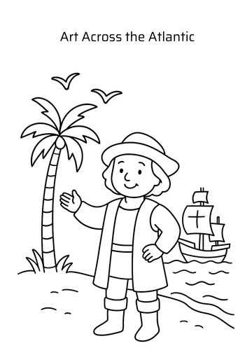 Free Columbus Day Preschool Art Project Template to Edit Online