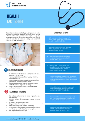 Free Health Fact Sheet Template to Edit Online