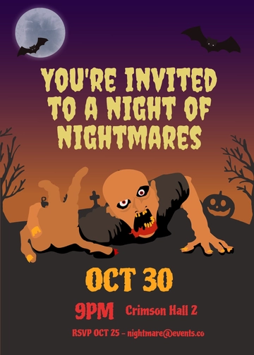 Free Scary Halloween Invitation Template to Edit Online