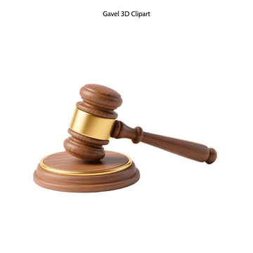 Free Gavel 3D Vector Clipart (PNG, SVG) to Edit Online