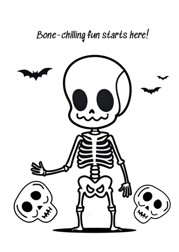 Free Halloween Skeleton Drawing Template to Edit Online