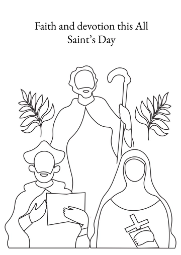 Free All Saints' Day Coloring Page Template to Edit Online