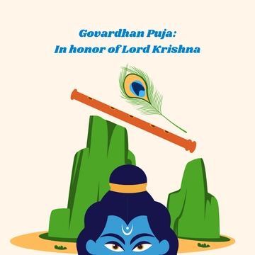 Free Lord Krishna Govardhan Puja Template to Edit Online