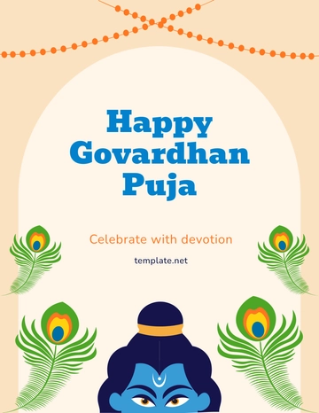 Free Minimalist Govardhan Puja Template to Edit Online