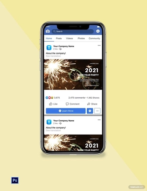 New Year Party Facebook Post Template