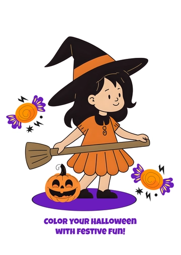 Free Halloween Color Drawing Template to Edit Online