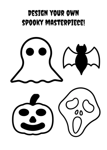 Free Blank Halloween Stencil Drawing Template to Edit Online