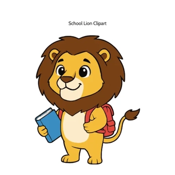 Free School Lion Vector Clipart (PNG, SVG) to Edit Online