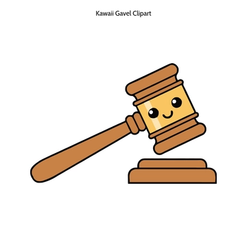 Free Kawaii Gavel Cartoon Vector Clipart (PNG, SVG) to Edit Online