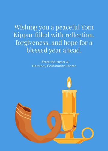 Free Yom Kippur Wishes Template to Edit Online