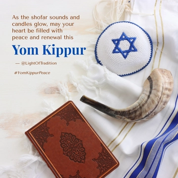 Free Menorah Yom Kippur Whatsapp Template to Edit Online