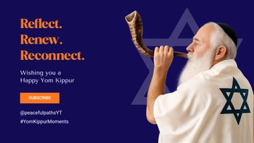 Free Happy Yom Kippur Youtube Banner Template to Edit Online