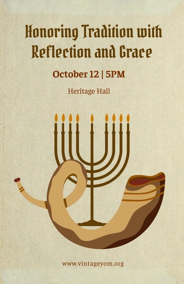 Free Vintage Yom Kippur Celebration Template to Edit Online