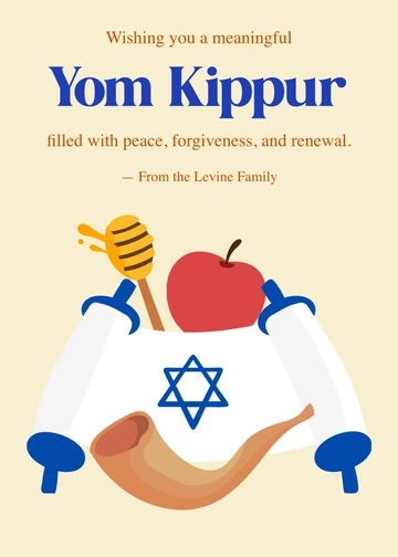 Free Yom Kippur Greeting Card Template to Edit Online