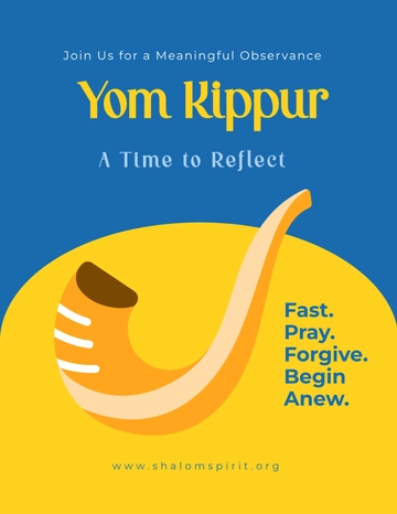 Free Minimalist Yom Kippur Flyer Template to Edit Online
