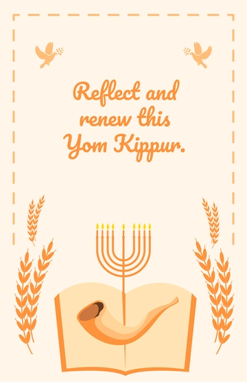 Free Yom Kippur Cartoon Poster Template to Edit Online