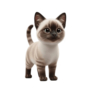 Free Aegean 3d Flat Vector Cat Clipart Template to Edit Online