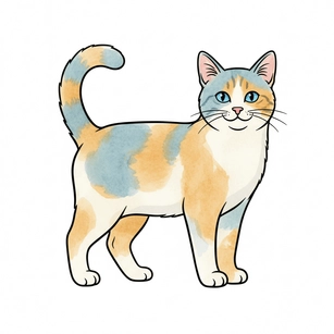 Free Aegean Symbol Watercolor Cat Clipart Template to Edit Online