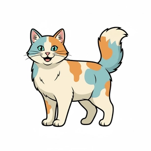 Free Aegean Sticker Digital Vector Cat Clipart Template to Edit Online