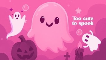 Free Pink Ghost Halloween Background Template to Edit Online