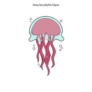 Free Deep Sea Jellyfish Drawing Clipart (PNG, SVG) to Edit Online