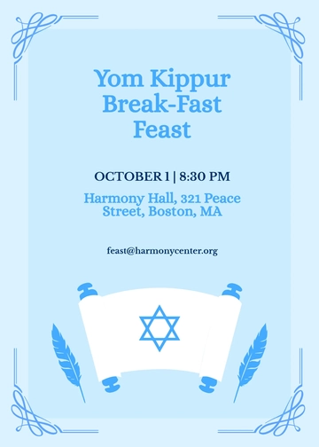 Free Yom Kippur Feast Template to Edit Online