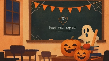 Free School Halloween Background Template to Edit Online