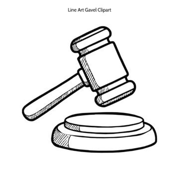 Free Line Art Gavel Outline Clipart (PNG, SVG) to Edit Online