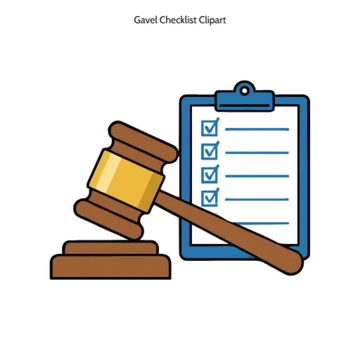 Free Gavel Checklist Vector Clipart (PNG, SVG) to Edit Online
