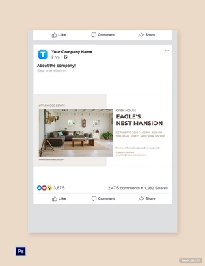 Open House Real Estate Facebook Post Template