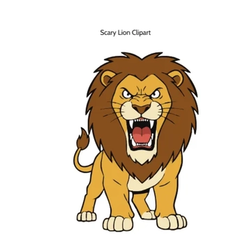 Free Scary Lion Vector Clipart (PNG, SVG) to Edit Online