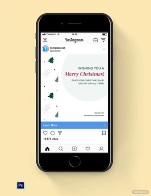 Free Merry Christmas Instagram Banner Template to Edit Online