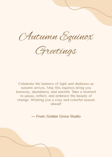 Free Autumnal Equinox Wishes Template to Edit Online
