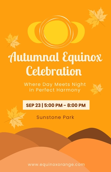 Free Orange Autumnal Equinox Poster Template to Edit Online