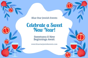 Free Blue Rosh Hashanah Banner Template to Edit Online