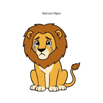 Free Sad Lion Vector Clipart (PNG, SVG) to Edit Online