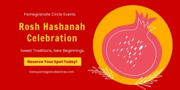 Free Red Rosh Hashanah Ad Banner Template to Edit Online
