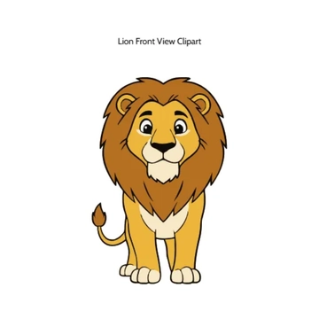 Free Lion Front View Vector Clipart (PNG, SVG) to Edit Online