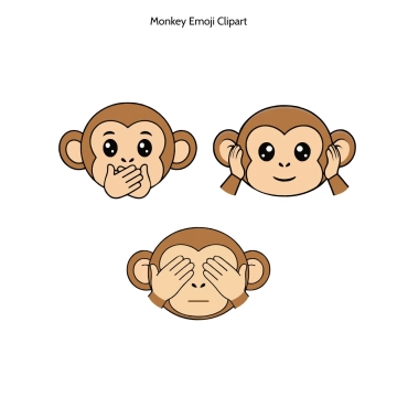 Free Monkey Emoji Clipart (PNG, SVG) to Edit Online