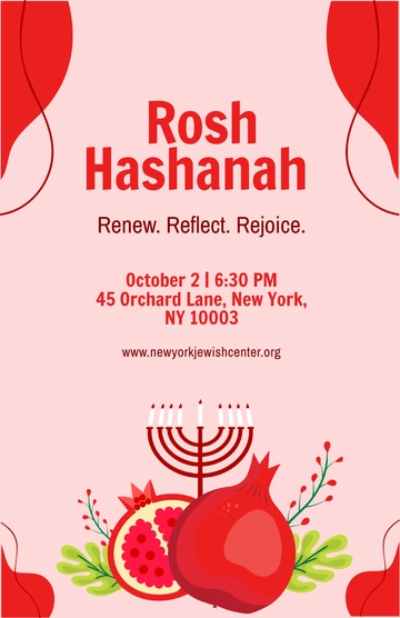 Free Aesthetic Rosh Hashanah Poster Template to Edit Online