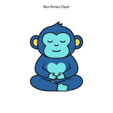 Free Blue Monkey Vector Clipart (PNG, SVG) to Edit Online