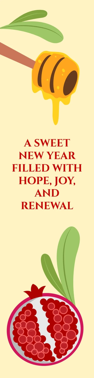 Free Beautiful Rosh Hashanah Bookmark Template to Edit Online