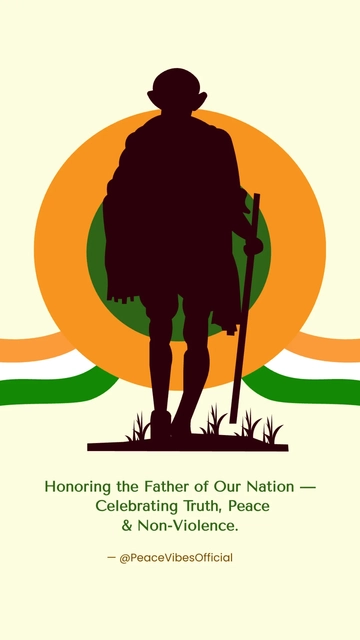 Free Gandhi Jayanti Instagram Story Tribute Template to Edit Online