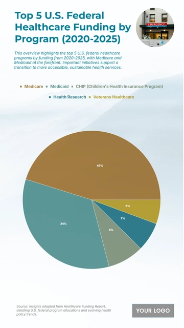 Free Top 5 U.S. Federal Healthcare Funding by Program (2020-2025) Chart to Edit Online