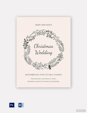 Christmas Wedding Program Template Christmas Wedding Program Template