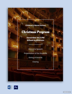 School Christmas Program Template