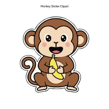 Free Monkey Sticker Clipart (PNG, SVG) to Edit Online