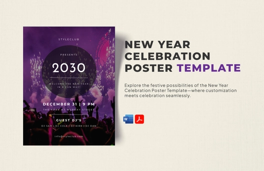 New Year Celebration Poster Template