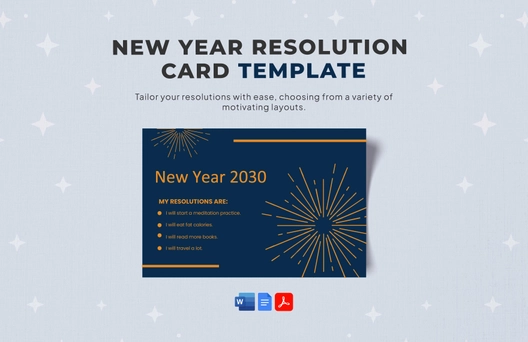 New Year Resolution Card Template